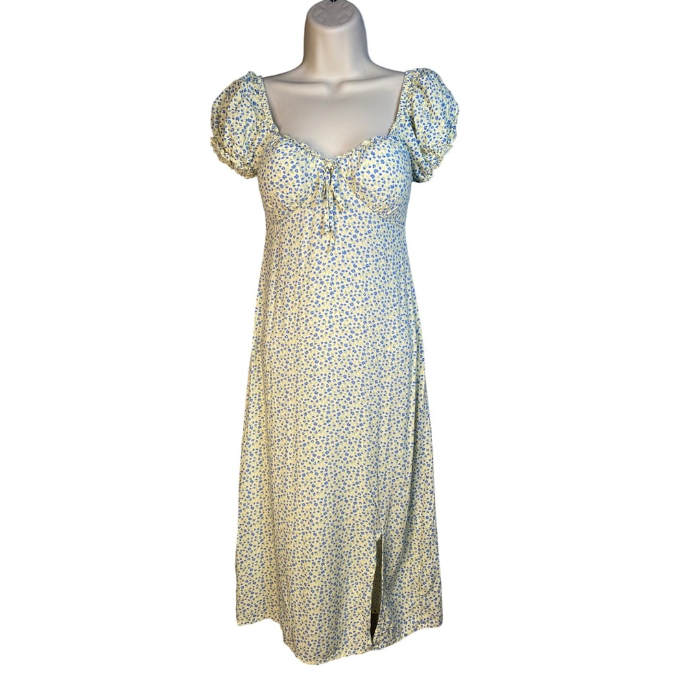 No Boundaries Midi Dress XXS Cottagecore Milkmaid Ditsy Floral Coquette Y2k